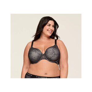 NWT Lane Bryant Cacique Cotton Lightly Lined T-Shirt Bra With Lace Black 42C